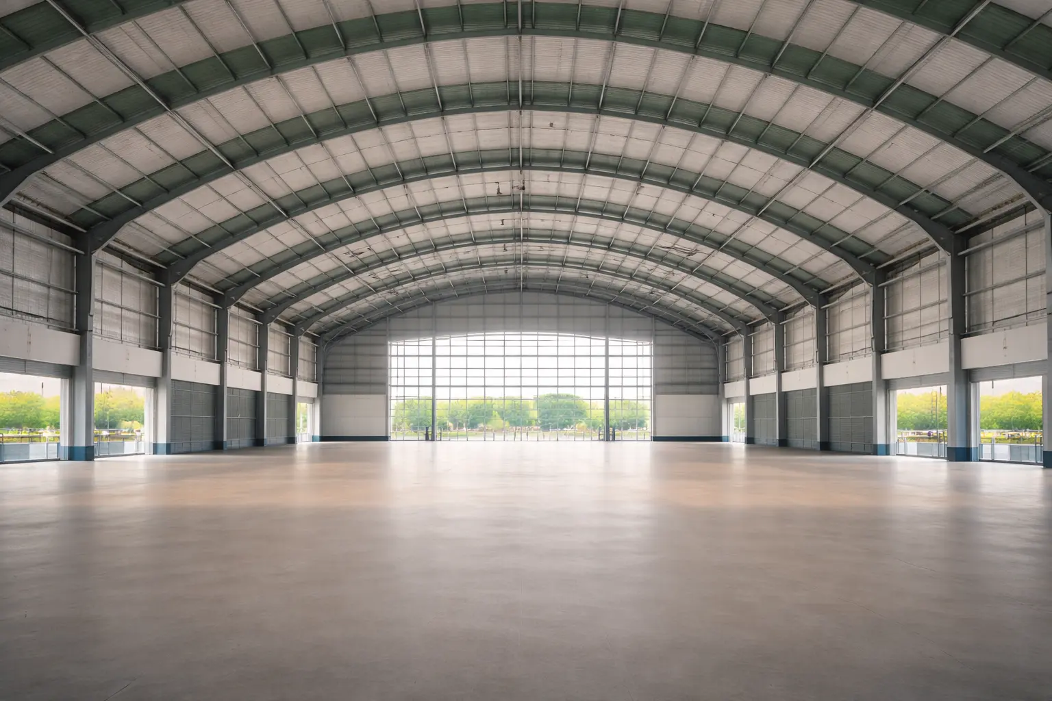 Large pre-engineered steel event hall with wide column-free span, designed using PEB structure for auditoriums and large gatherings in Tamil Nadu
